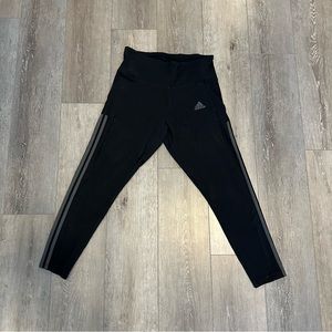 ADIDAS STRIPPED LEGGINGS BLACK